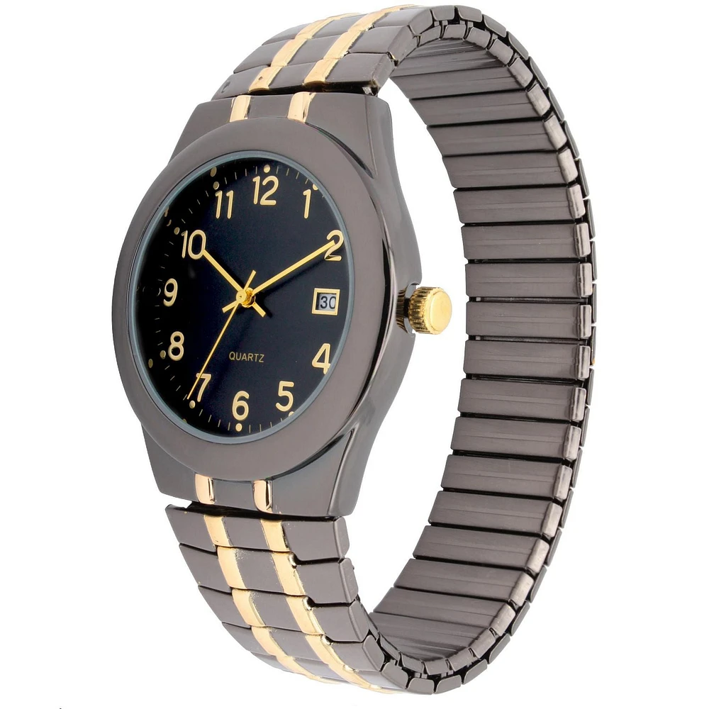 Montre george pour hommes aux tons d'or et de bronze industriel avec bracelet extensible