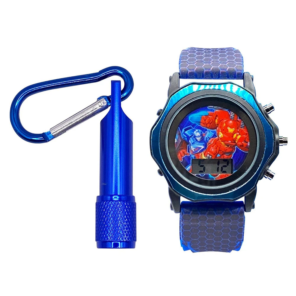 Avengers Digital Flashing Watch with Flashlight Set