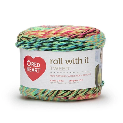 Red Heart® Roll With It Tweed™ Yarn, Acrylic #4 Medium, 5.3oz/150g, 311 Yards