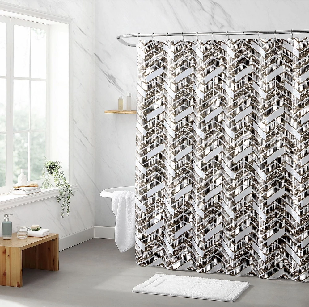 1pc Chevron Fabric Shower Curtain