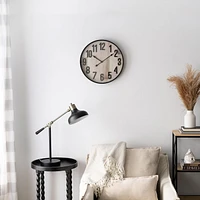 Home Trends 16" Gray Washed Wall Clock, 16" Diameter Wall Clock