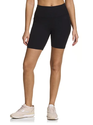 Reebok Women’s ‘Reflex’ High-Rise 7” Inseam Biker Shorts with Pockets