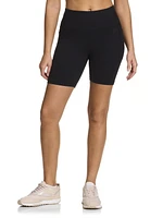 Reebok Women’s ‘Reflex’ High-Rise 7” Inseam Biker Shorts with Pockets