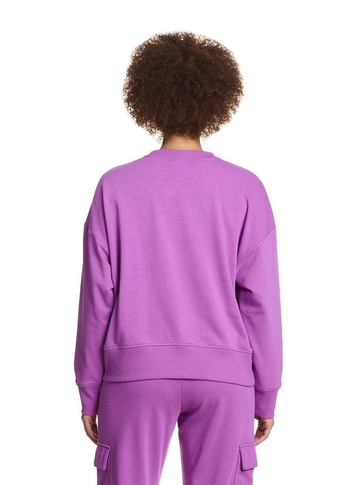 Reebok Women's Feels Good Meet & Greet Crew French Terry Sweatshirt