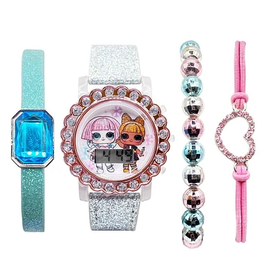 LOL Surprise Kids flashing dial LCD Watch With Bracelet Set