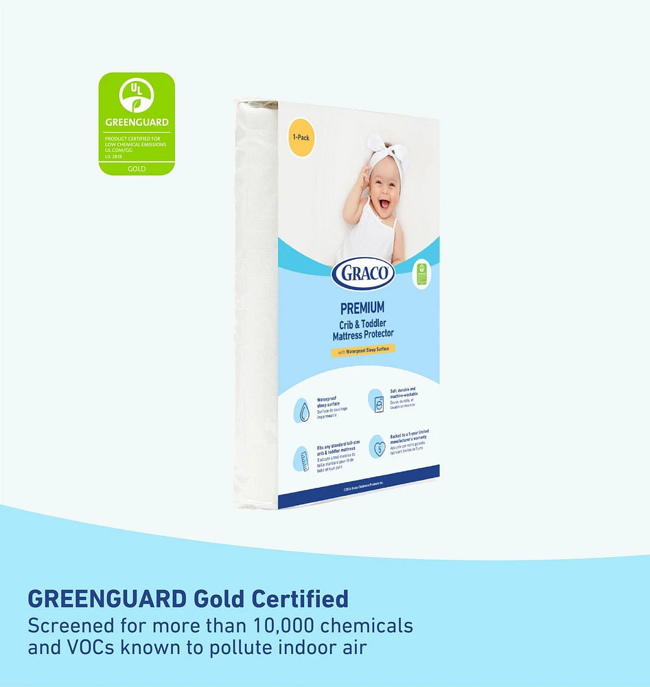 Protège-matelas imperméable pour berceau et tout-petit Graco Premium