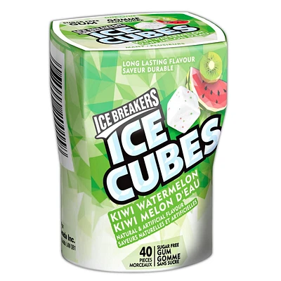 Gomme sans sucre au goût de kiwi et de melon d’eau ICE BREAKERS ICE CUBES, Gomme sans sucre au goût de kiwi et de melon d’eau ICE BREAKERS ICE CUBES, 40 pièces