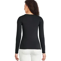 T-shirt ajusté en tricot côtelé avec manches longues George pour femmes