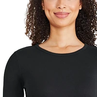 T-shirt ajusté en tricot côtelé avec manches longues George pour femmes