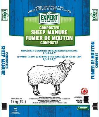 Expert Gardener Fumier de mouton 15 Kg Fumier de mouton composté