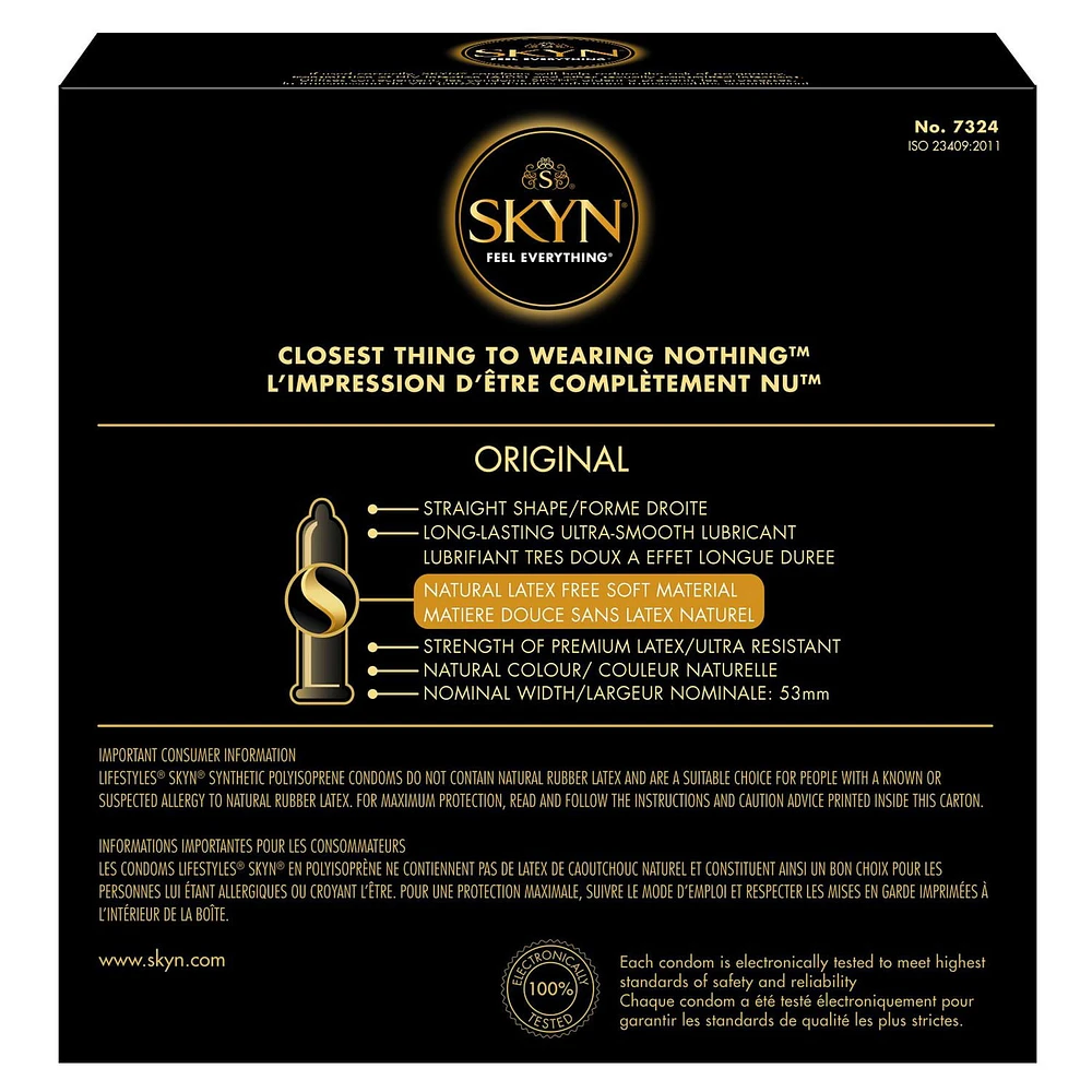 SKYN ORIGINAL Condoms, Non-Latex, Natural feel with SKYNFEEL ™ technology, 24 Count Box