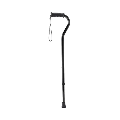 Medline Aluminum Offset Cane with Gel Grip, Black