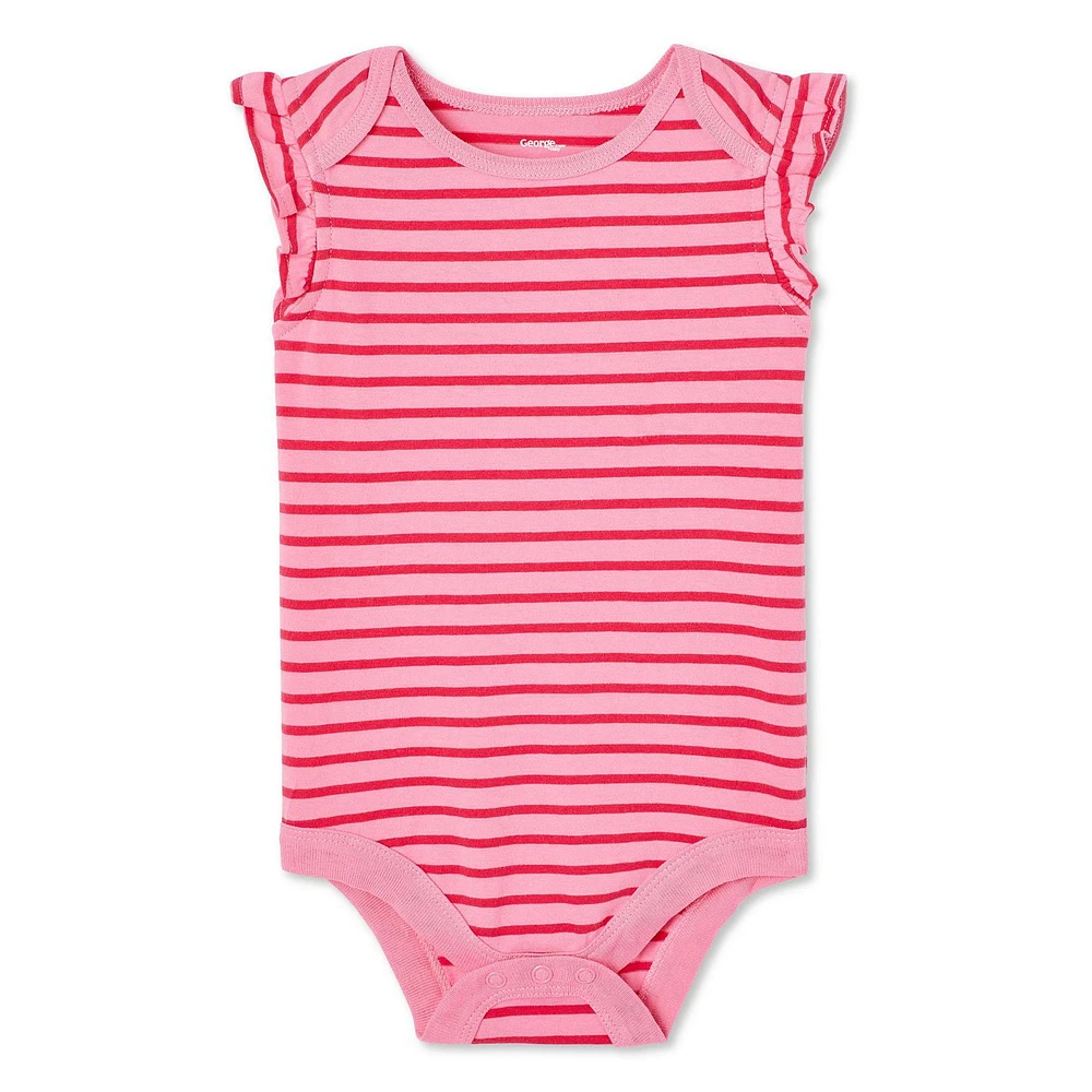 George Baby Girls' Flutter Sleeve Bodysuit