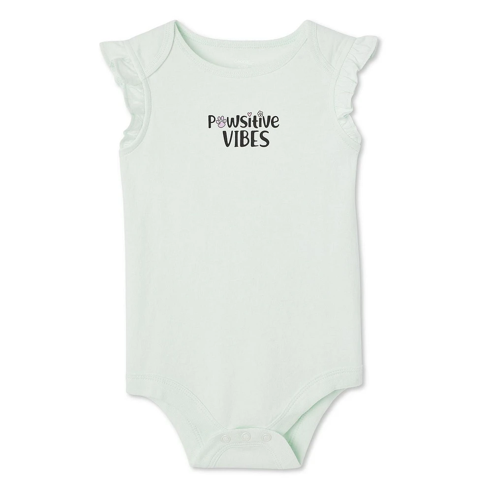George Baby Girls' Flutter Sleeve Bodysuit