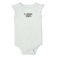 George Baby Girls' Flutter Sleeve Bodysuit