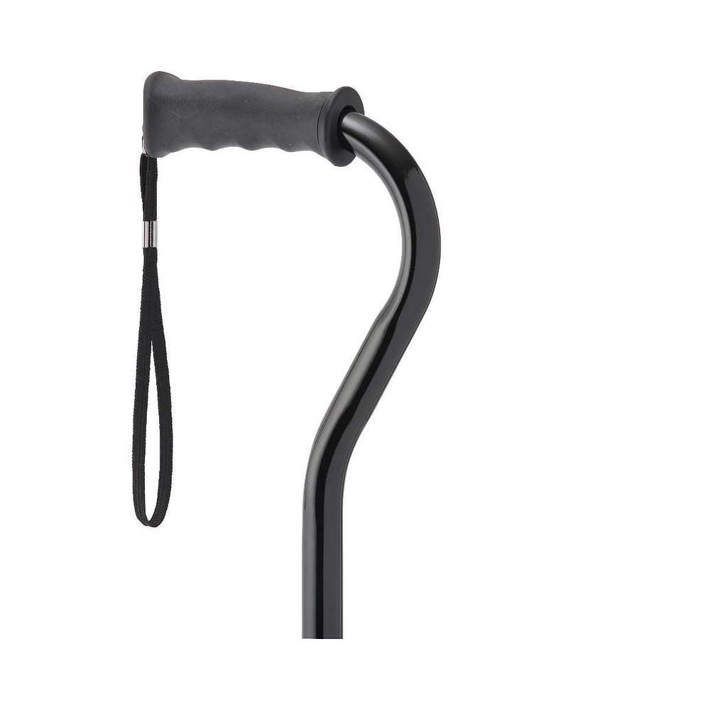 Medline Aluminum Offset Cane with Gel Grip, Black