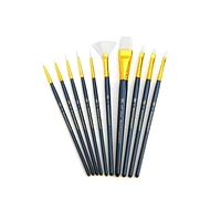 Royal & Langnickel - 10pc Blue Zip N' Close White Taklon Artist Paint Brush Set, 10pc White Taklon Artist Paint Brush Set