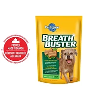 Gâteries PEDIGREE Breathbuster pour petits chiens adultes – biscuits croquants avec huile d’eucalyptus et persil sachet de 500 g