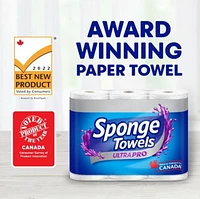 SpongeTowels UltraPRO Ultra Strong & Absorbent Paper Towel, Choose-A-Size® Sheets, 6 Double Rolls = 12 Regular Rolls, 6 Double Rolls = 12 Rolls