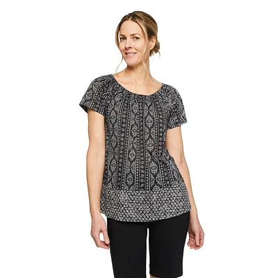 Iyla Women's Burnout Peasant Top