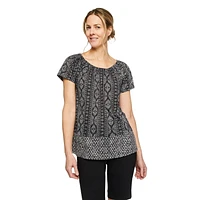 Iyla Women's Burnout Peasant Top