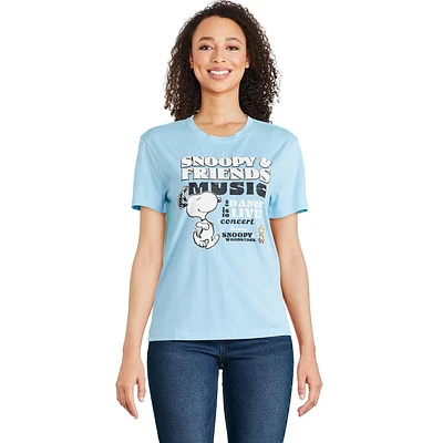 T-shirt ajusté coupe garçonne Snoopy et ses amis Peanuts pour femmes