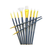 Royal & Langnickel - 10pc Blue Zip N' Close White Taklon Artist Paint Brush Set, 10pc White Taklon Artist Paint Brush Set