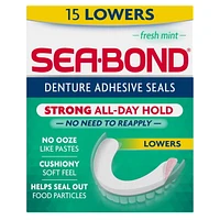 Sea-Bond Denture Adhesive Fresh Mint Lowers, 15 Count