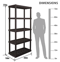 HYPER TOUGH Heavy Duty 5-Tier Interlocking Shelf