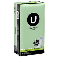 U by Kotex Clean & Secure Maxi Pads, Heavy Absorbency, Unscented, 44 Count