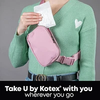 Serviettes ultraminces U by Kotex Clean & Secure, absorption régulière, Sans parfum 44 Unités