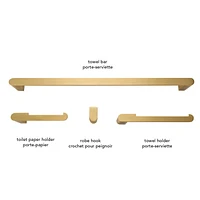 Portofino 4-Piece Matte Brass Bathroom Hardware Accessory Kit