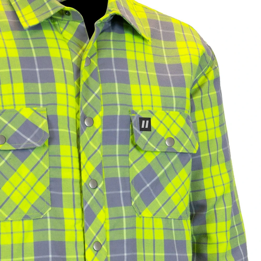 Forcefield Hi Vis Plaid Quilt-Lined Flannel Shirt Jacket