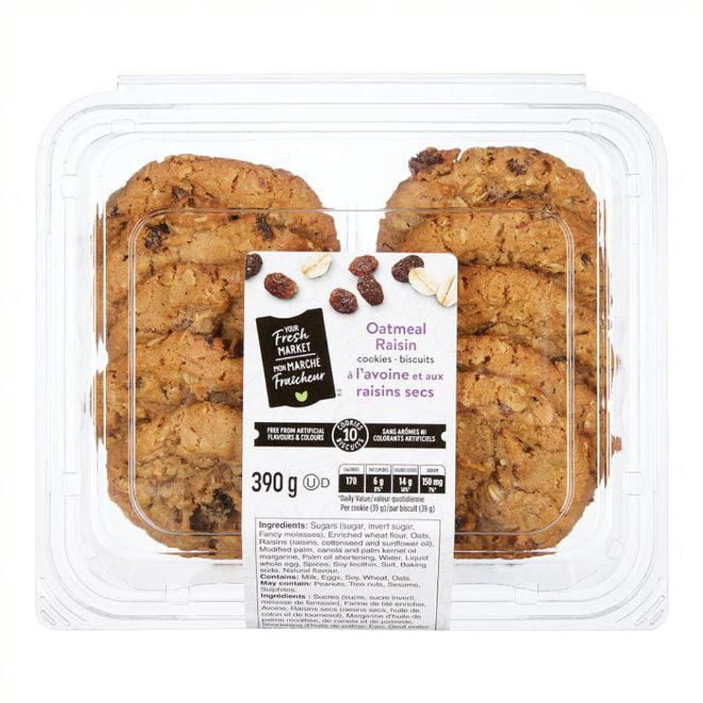 Your Fresh Market Oatmeal Raisin Cookies, 10 cookies - 390 g