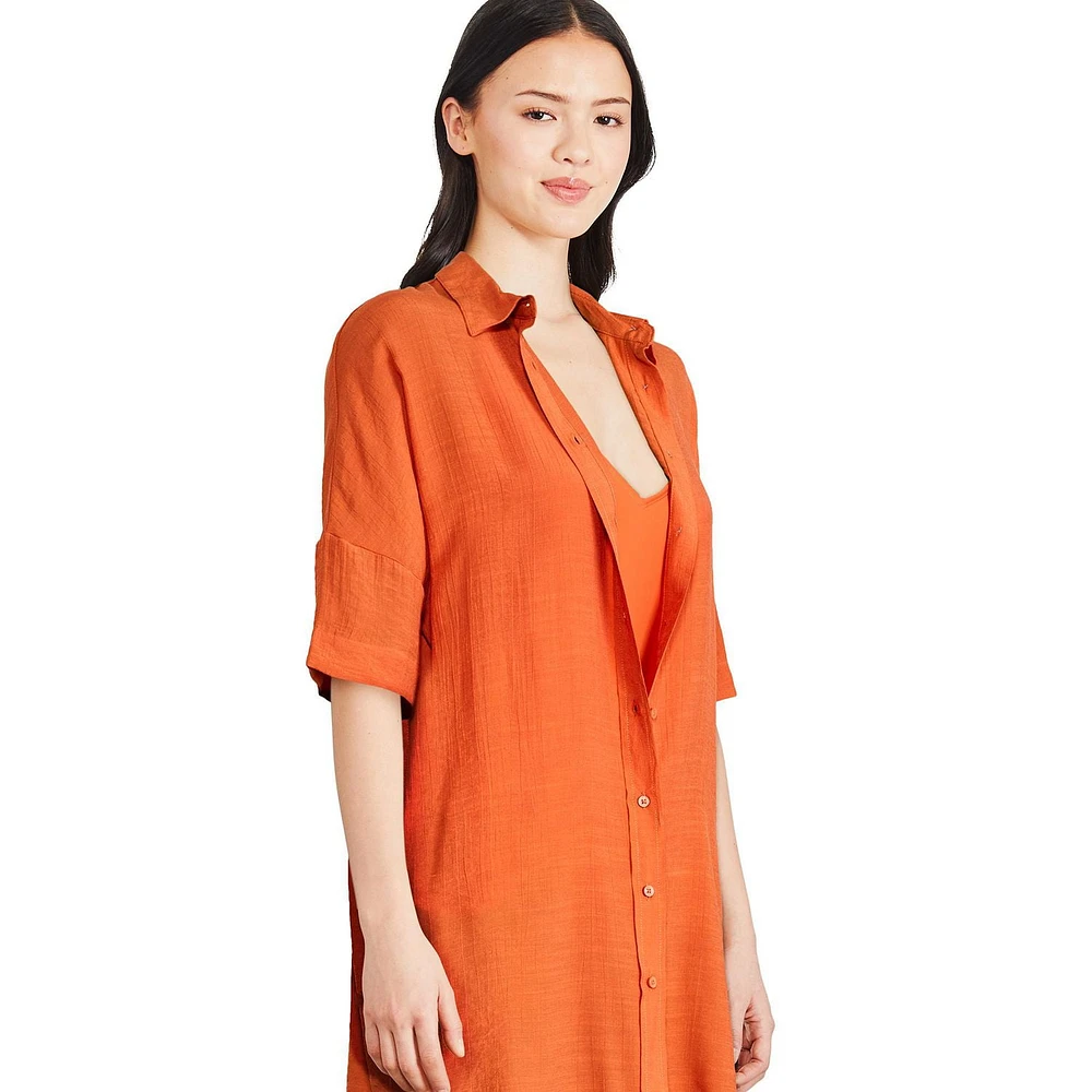 George Women's Long Button-Up Shirt, Sizes XS-XXL