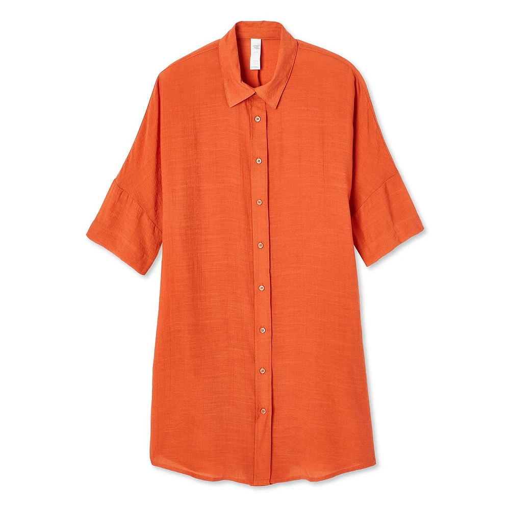 George Women's Long Button-Up Shirt, Sizes XS-XXL