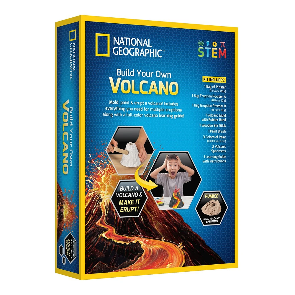 National Geographic Build Your Own Volcano Kit for Kids, STEM Series, Ages 8 and up, Build An Erupting Volcano