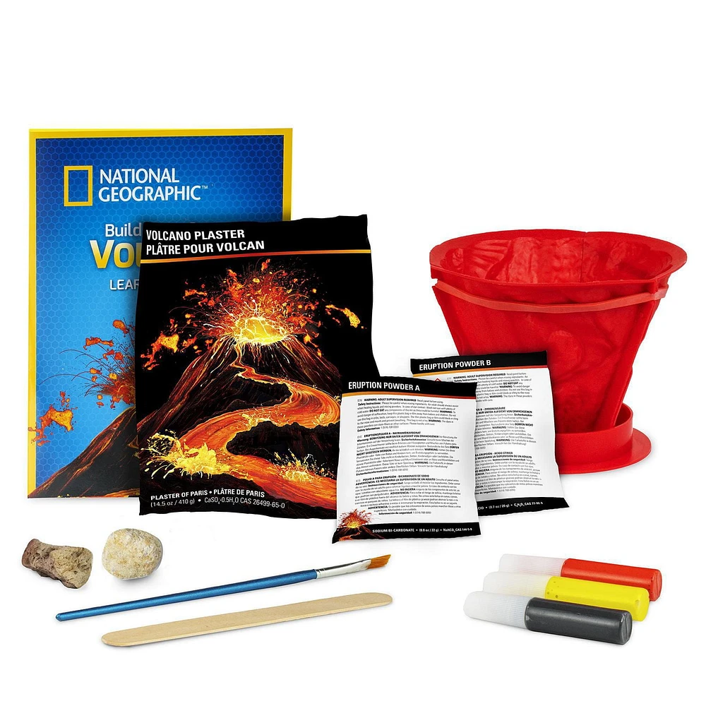 National Geographic Build Your Own Volcano Kit for Kids, STEM Series, Ages 8 and up, Build An Erupting Volcano