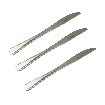 Mainstays Fleetline Stainless Steel Dinner Knife, 3 Piece Set, Silver, MS Fleetline Dinner Knives