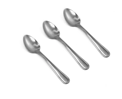 Mainstays Fleetline 3 Piece Stainless Steel Teaspoon Set, Silver Tableware, MS Fleetline Teaspoons