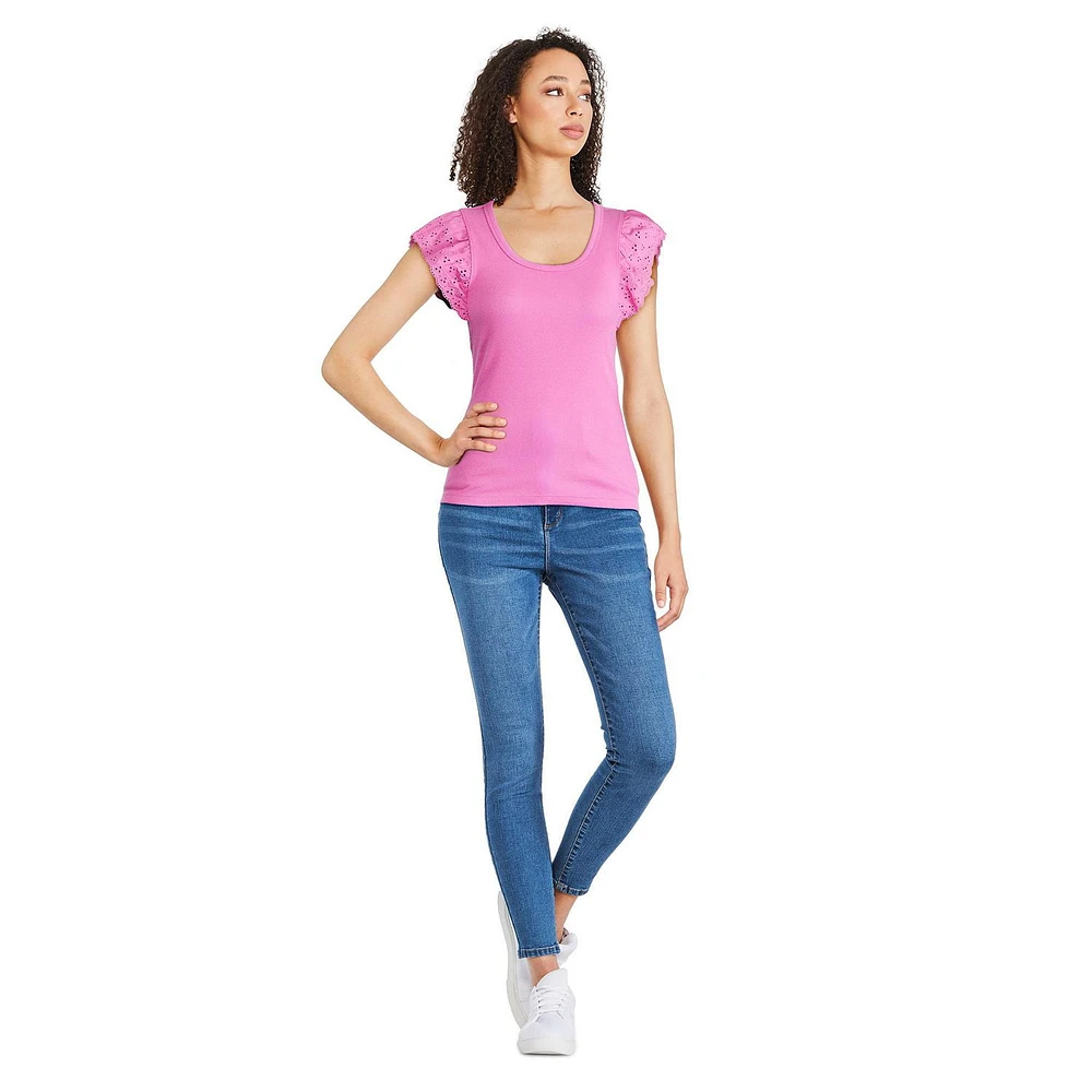 T-shirt à manches évasées George pour femmes Tailles TP–TTG