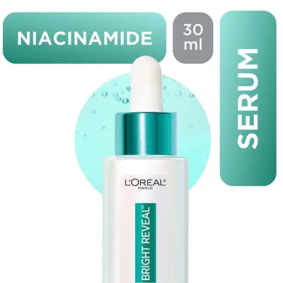 L'Oréal Paris Bright Reveal Sérum Taches Brunes, avec 12% Niacinamide + Acide Amino Sulfonique + Acide Ferulique, 30ml Sérum Taches Brunes Bright Reveal, 30ml