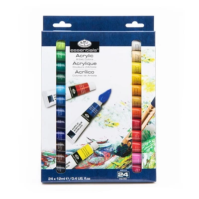 Royal & Langnickel - Essentials 12ml Acrylic Paint Set, 24 Colors, 12ml Acrylic Paint Set, 24 Colors