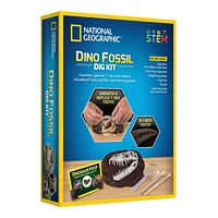 National Geographic Dino Fossil Dig Kit, T Rex Tooth with Genuine Dino Poop Specimen, STEM Series, Ages 8 and up, Dinosaur Tooth Excavation Kit