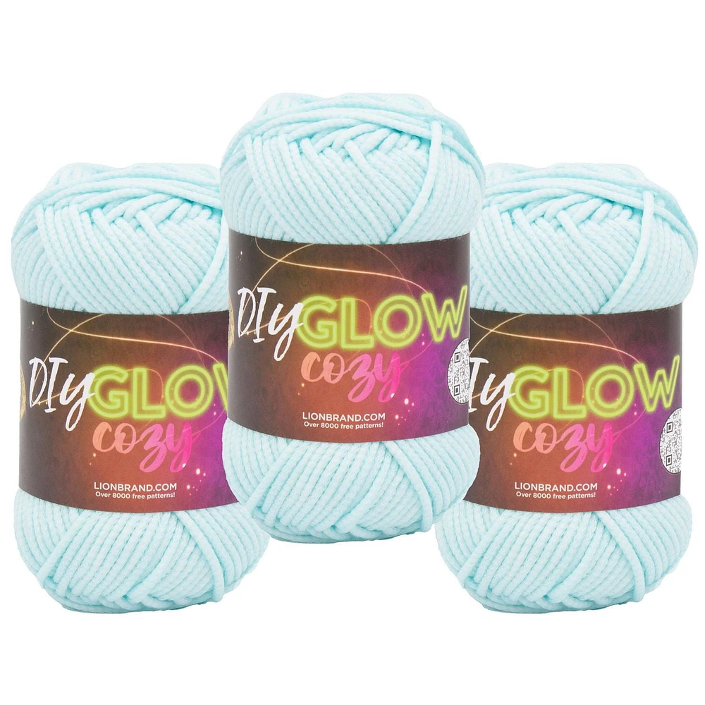 Lion Brand DIY Glow Cozy Yarn #4 Medium/Worsted Yarn 60g/72m 3-Pack