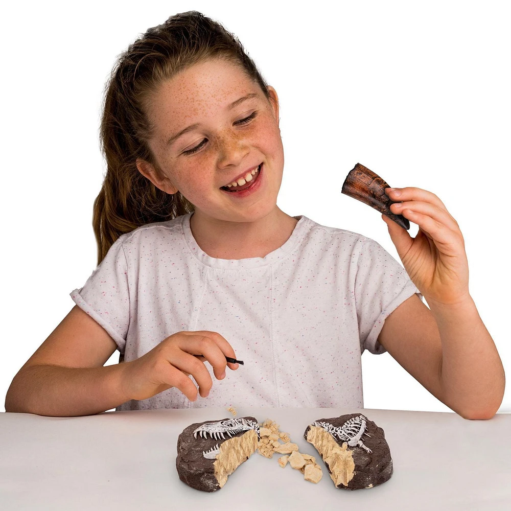 National Geographic Dino Fossil Dig Kit, T Rex Tooth with Genuine Dino Poop Specimen, STEM Series, Ages 8 and up, Dinosaur Tooth Excavation Kit