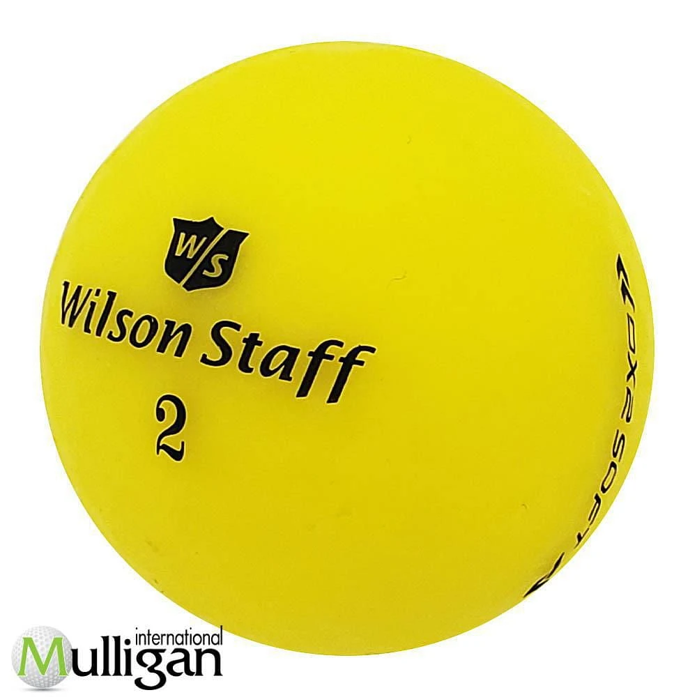 Mulligan - 12 Wilson Staff Dx2 Soft Matte 4A Recycled Used Golf Balls, Yellow