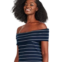 George Women's Off Shoulder Rib Top, Sizes XS-XXL