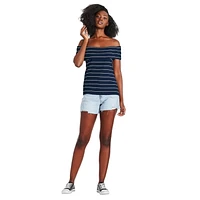 George Women's Off Shoulder Rib Top, Sizes XS-XXL