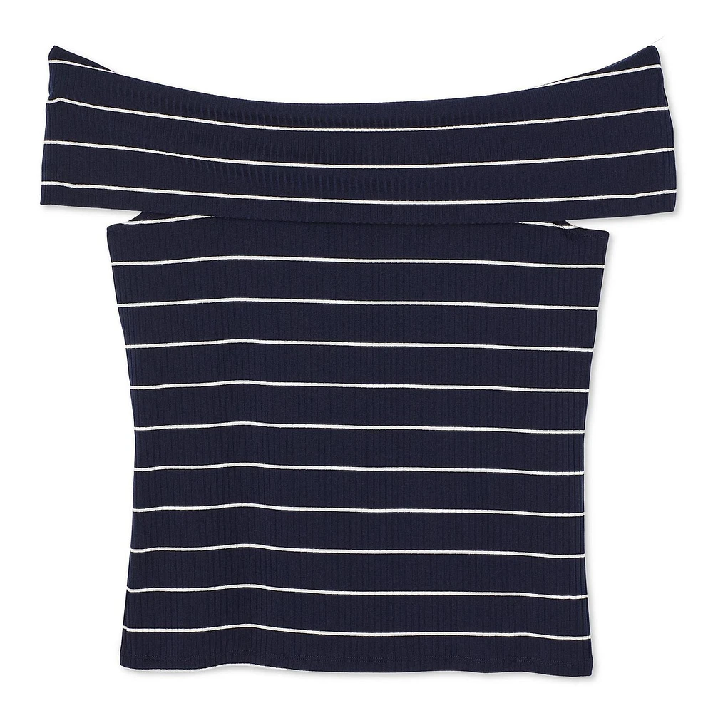 George Women's Off Shoulder Rib Top, Sizes XS-XXL